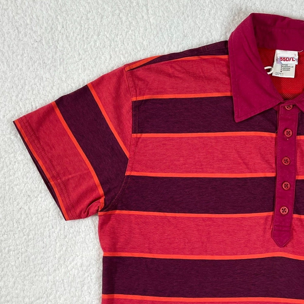 DIESEL 55DSL Polo Shirt Striped‎ Red Y2K Streetwear Cotton Men's Size L VTG NWT - Picture 6 of 14